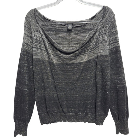 Dkny Sweaters - DKNY Jeans Cotton Shimmer Knit Drapey Cowl Neck Sweater